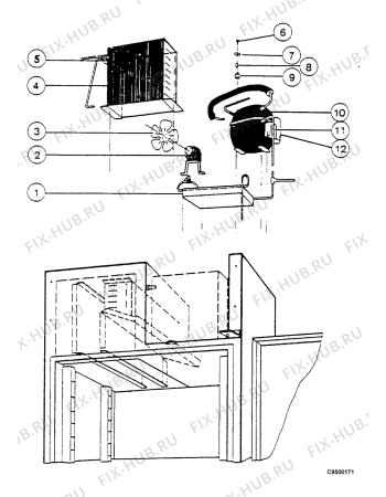 Взрыв-схема холодильника Electrolux BSF500L - Схема узла Functional parts